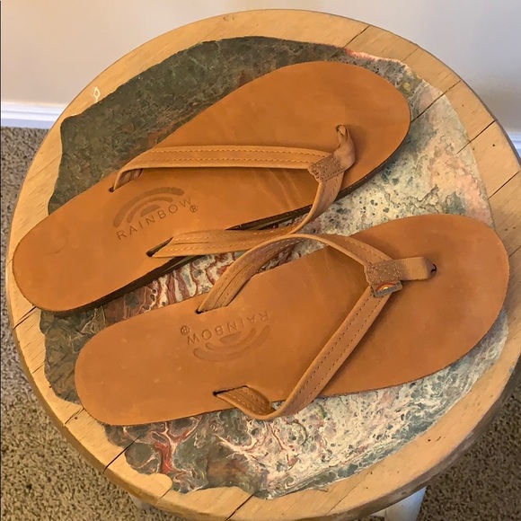 classic tan brown rainbow sandals